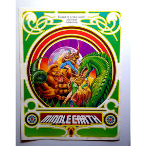 Middle Earth Pinball FLYER Original 1978 Fantasy Sci-Fi Promo Artwork Retro
